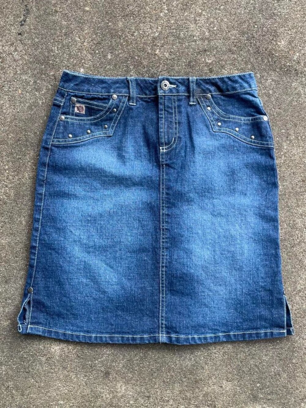 Paris Blues 2000's Y2K Denim Straight Pencil Low Rise Skirt Kids 16 Womens Small